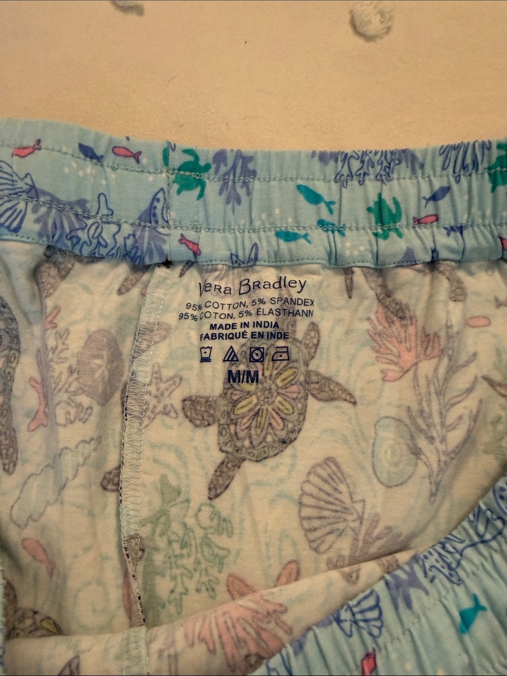 Vera Bradley Light Blue Sea Turtle Dream Print Pajama Shorts - Picture 7 of 7